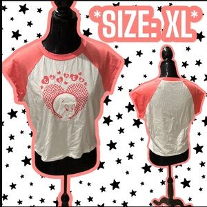 NEW: Unique Vintage X Casper - Halloween Pink & White Graphic Baby-tee (XL)